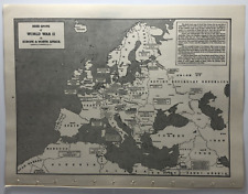 1947 Vintage EUROPE - HIGH SPOTS of WWII Antique Atlas Map - Hammond's Atlas picture