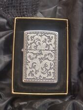 2003 Zippo Marlboro Black Silver Storm Storming Scroll Pewter NEW/MINT/Unfired picture