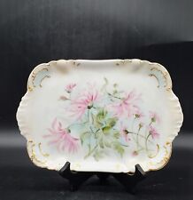 Antique Charles Field Haviland Hand Painted Dresser Vanity Tray Floral 10.5