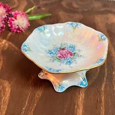 Floral Porcelain Floral Footed Dish w/ Gold Accents Made in Japan VTG ca. 1950's picture