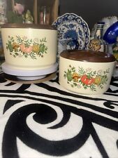 Vintage 1970's Set/2 Sterilite SPICE OF LIFE Plastic Storage Canisters w/ Lids picture