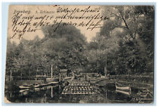 1912 Schleusse Bromberg Austria Boat Landing River Antique Posted Postcard picture