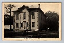 Putney VT-Vermont, Town Hall, Antique, Vintage c1924 Souvenir Postcard picture