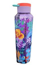 NEW STARBUCKS Purple Tropical FLORAL Water Bottle Summer 2022 Floral Venti 24oz picture