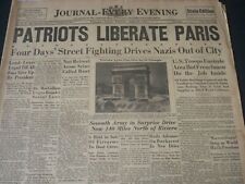 1944 AUGUST 23 WILMINGTON JOURNAL NEWSPAPER - PATRIOTS LIBERATE PARIS - NT 7320 picture