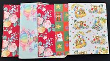 5 pcs - Misc Wrapping Paper - Partial (Roses/Baby/Xmas/Dogs/Roses) - LOT picture