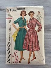 1950s Simplicity Pattern 2184 Misses' Shirt Dress Sz 16 B36 Complete picture