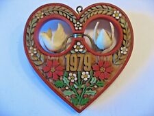 Vintage Hallmark 1979 Annual Heart with Rotating Doves Christmas Ornament picture