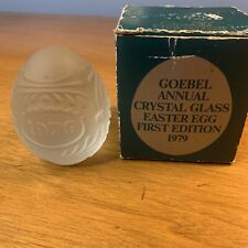 Goebel Crystal Glass Easter Egg 1979 Annual Clear Frosted Egg First Edition picture