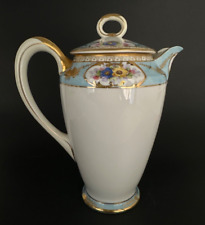 Noritake Coffee Pot Hand Painted Made in Japan VERY RARE Blue Band Gold Trim picture