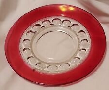 Vintage 1960's Tiffin Franciscan Kings Crown Thumbprint Ruby Red salad plate picture