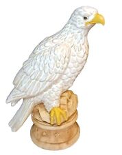 Patriotic Eagle Statue Sitting Ceramic Figurine White Glazed Enesco picture
