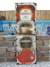 1920s Vintage Herberts Fine Whisky Brandy Advertising Enamel Sign England EB65 picture