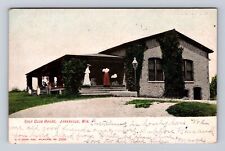 Janesville WI-Wisconsin, Golf Club House, Antique, Vintage c1908 Postcard picture