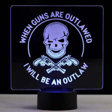 I'll be an Outlaw - LED Illuminated Patriotic Backlit Sign picture