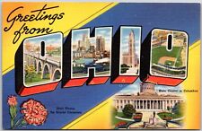 Vtg Greetings From Ohio Large Letter Spell Out Postcard picture