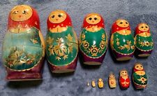 10”Beautiful Russian Wooden Nesting Dolls Matryoshka 11 Pieces picture