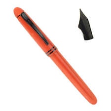 Kanwrite desire noir pearl orange fountain pen with 4 PVD black flex nib options picture