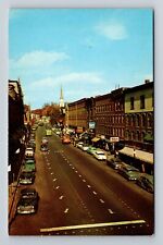 Brattleboro VT-Vermont, Main Street Looking North, Advertise, Vintage Postcard picture