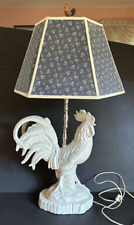 Mid Century  French Style White Porcelain Rooster Table Lamp picture