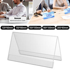 10-100pcs Name Plates Acrylic Tent Name Sign Holder Stand for Desk Meeting picture