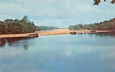 Kennebec River Pulpwood flowing downstream at Skowhegan ME Chrome Postcard 8016 picture