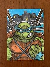 TMNT Leonardo Artist Sketch Trading Card Ninja Turtles Leo Original Art Signed picture