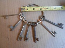 Lot Of Vintage Antique skeleton  Keys. 7 keys on ring picture