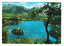 Slovenia Yugoslavia Lake Bled Island Alps Panorama Birds Eye View 4X6 Postcard picture