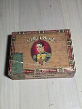 1920'S VINTAGE STUDENT PRINCE WOOD CIGAR BOX Panetela Special FACT.DIST. 18 OHIO picture