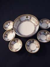Nagoya Shofu Nippon Porcelain Nut BOWL Set of 7 Vintage 1920s picture
