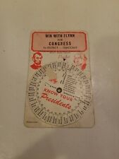 Win With Flynn for Congress 1st District WI Gerald President Wheel Chart 1957/58 picture