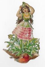 1888 Chromo de Coupis, Fantasy Bird Pink Fairy, Antique, Diecut Scrap, 3