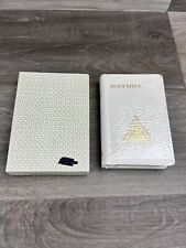 Vintage White Leather Hoy Bible Gold Edges IYOB FILIAE w/ Box 4x6