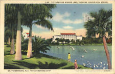 1937 St. Petersburg,FL Picturesque Mirror Lake Pinellas County Florida Postcard picture