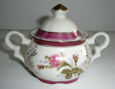 Sugar Bowl with Lid Crimson Rose Gold Colored Made in Japan picture