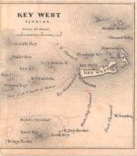 1863-4 Civil War Era Key West FL Small Atlas Map by Johnson & Ward 3
