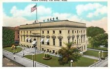 Vintage Postcard 1920's Public Library Building Fall River Massachusetts MA picture