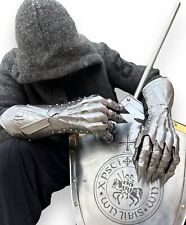 Medieval Gauntlet Gloves Pair Knight Crusader Cosplay Steel Armor Gloves Set picture