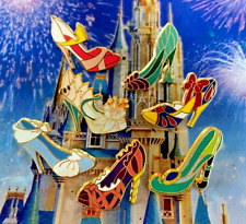 👠 Disney Princess High Heel Shoes Trading Pin Set of Qty. 7 WDW High Heels Pins picture