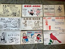 Vintage CB Radio Ham Amateur QSL Art Cards Lot of  9 Cards G picture