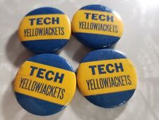Tech Yellowjackets Pep Pin School Buttons Pinbacks Sports Team Set Of 4 VTG picture