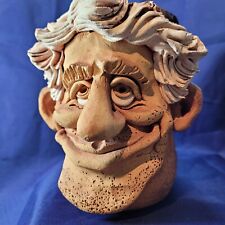 Vintage 1976 Chip Fyn Ugly Funny Face Stoneware Studio Pottery Coffee Mug 5.25” picture