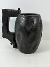 Vintage Action Handmade Brown Wooden Carved Cup Mug Pen Holder square nail Spain picture