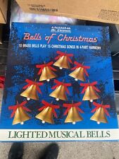 Vintage 90s Mr Christmas Bells of Christmas Musical Lighted Brass Bell 15 Carols picture