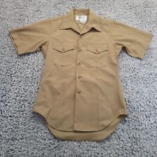 USMC Khaki Shirt Adult 14.5 Brown Short Sleeve US Marine Service Dress Military picture