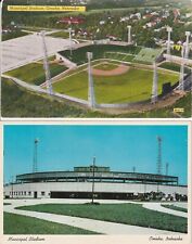 (2) 1950s Era Omaha Municipal Stadium Postcards - Former Home NCAA World Series picture