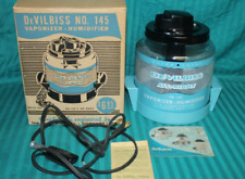 Vintage DeVilbiss No. 145 Glass Vaporizer Humidifier Aqua Blue in Original Box picture