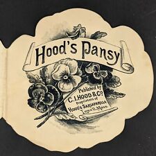 c1880s-90s C.I Hood's Pansy Sarsaparilla Booklet Trade Card Flower Quack Drug 5Q picture
