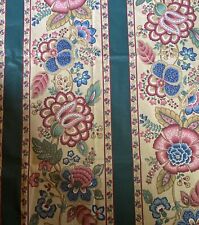 4+ Yds Vintage Big Floral Concord Fabrics Upholstery Border Scotch guard picture